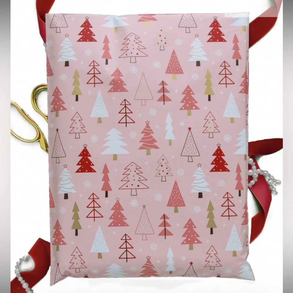 Set of 20 10”x13” Christmas Trees Pink Red White Waterproof Winter Supplies New